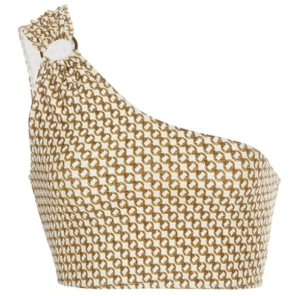 Jonathan Simkhai chain print ring shoulder bikini top small NWT - Picture 3 of 9